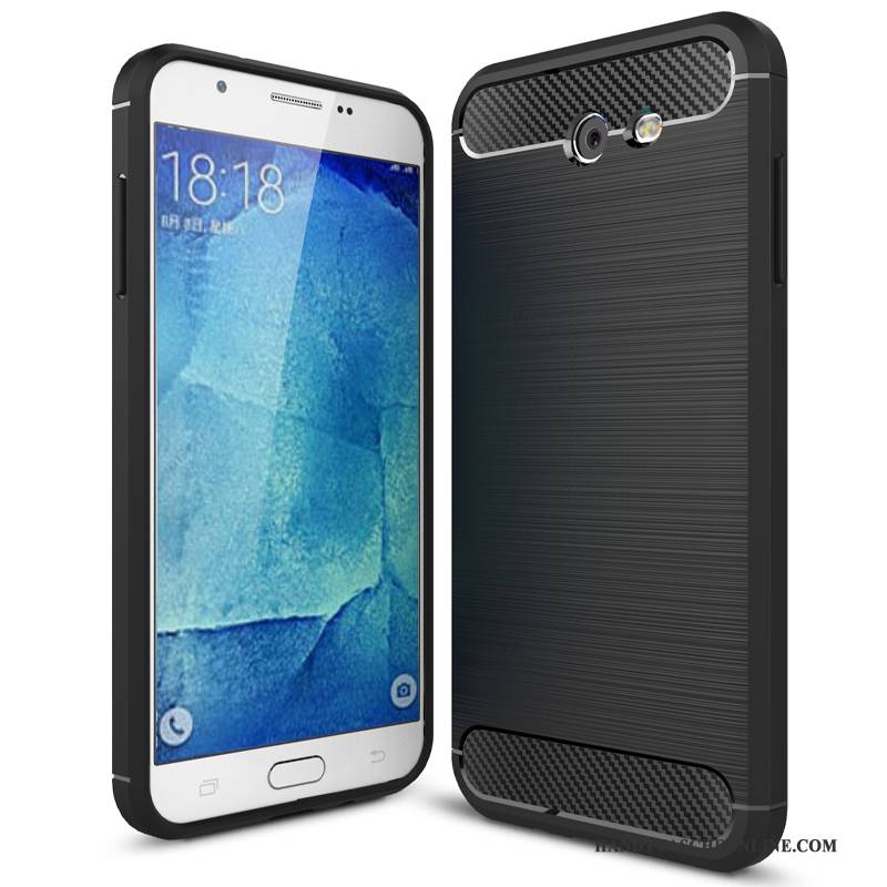 Hülle Samsung Galaxy J7 2017 Weiche Faser Handyhüllen, Case Samsung Galaxy J7 2017 Schutz Schwarz Anti-sturz