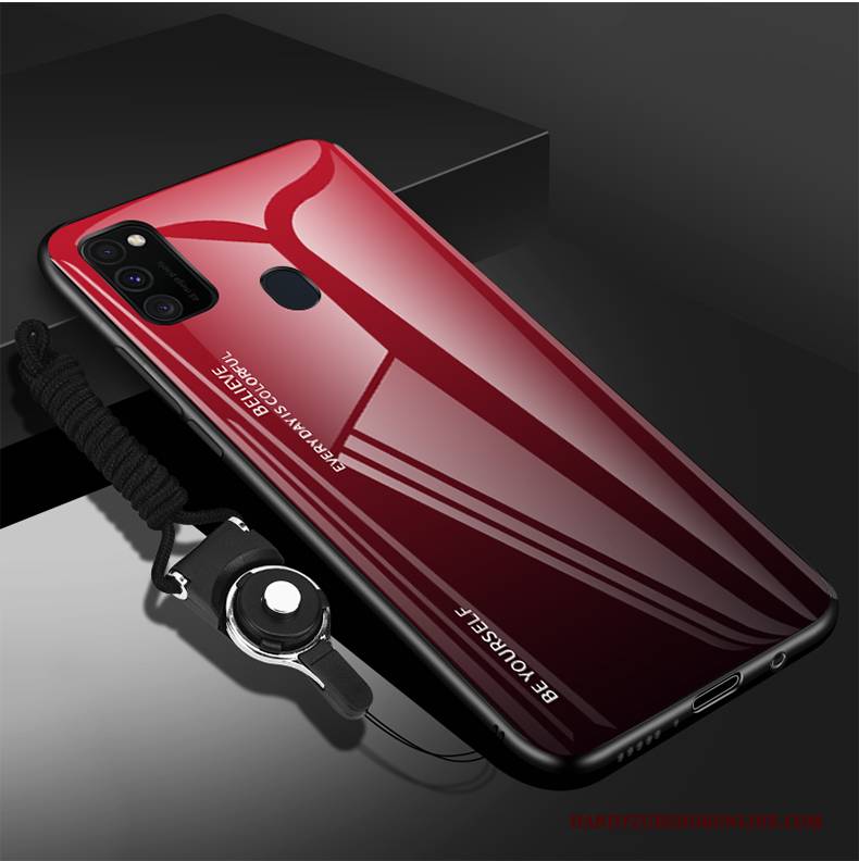 Hülle Samsung Galaxy M30s Silikon Schlank Spiegel, Case Samsung Galaxy M30s Schutz Rot Netto Rot