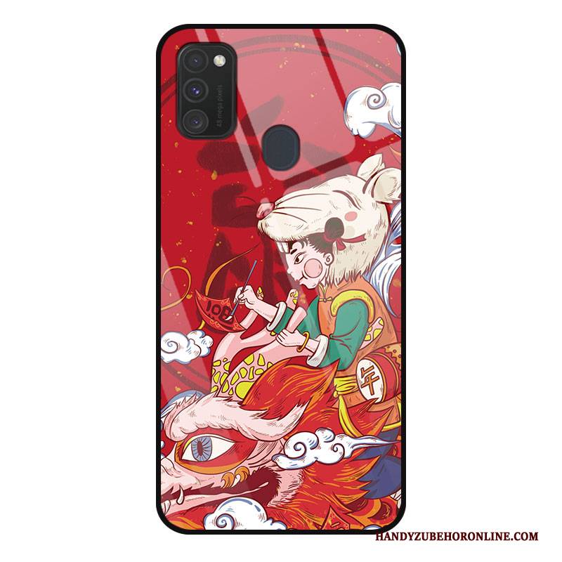Hülle Samsung Galaxy M30s Taschen Anti-sturz Chinesische Art, Case Samsung Galaxy M30s Schutz Netto Rot Ratte