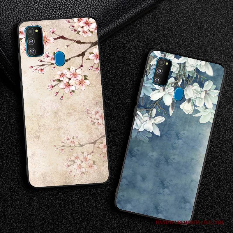 Hülle Samsung Galaxy M30s Taschen Handyhüllen Blau, Case Samsung Galaxy M30s Schutz Chinesische Art Trendmarke