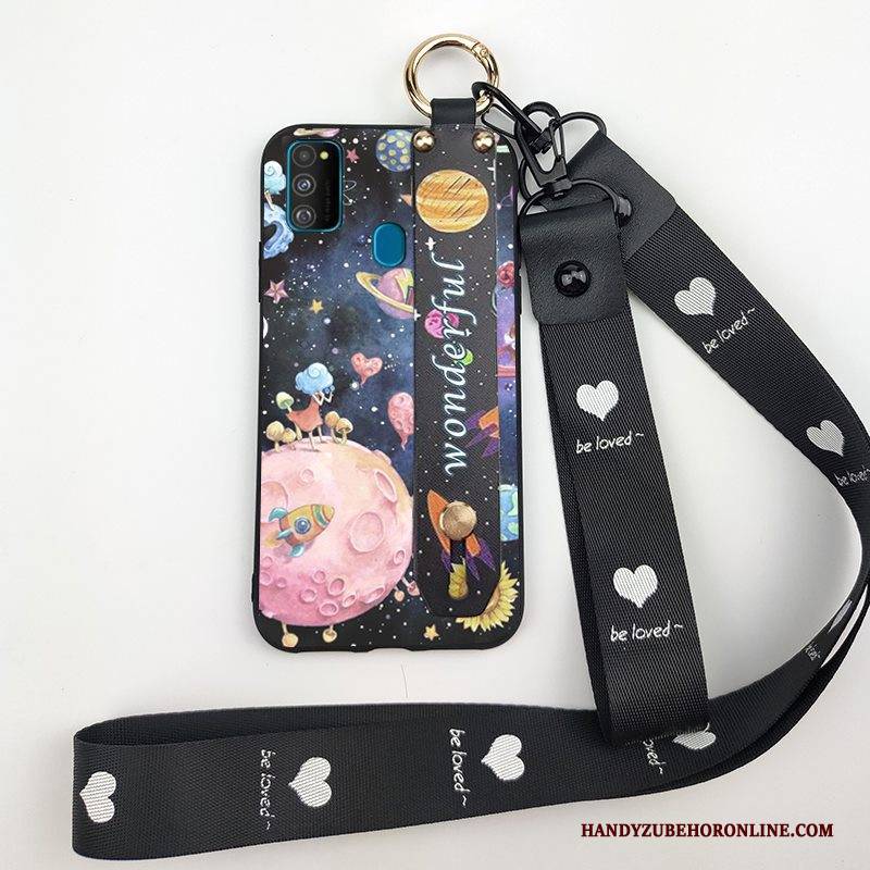 Hülle Samsung Galaxy M30s Weiche Schwarz Schlussverkauf, Case Samsung Galaxy M30s Karikatur Hängende Verzierungen Handyhüllen