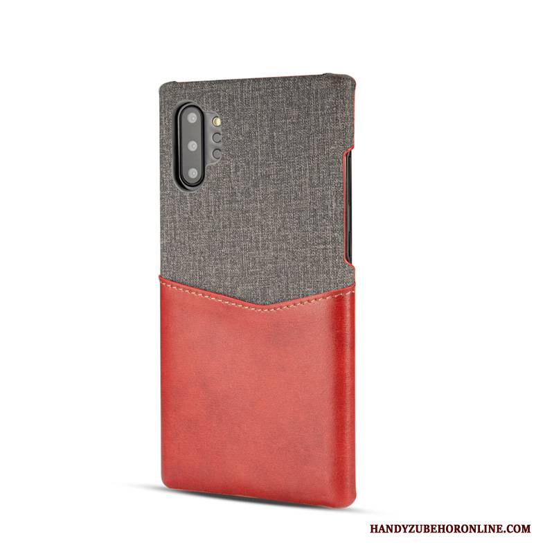 Hülle Samsung Galaxy Note 10+ Handyhüllen Anti-sturz, Case Samsung Galaxy Note 10+ Karte Rot