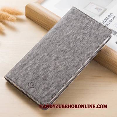 Hülle Samsung Galaxy Note 10 Lite Lederhülle Handyhüllen Stoff, Case Samsung Galaxy Note 10 Lite Schutz Muster Grau