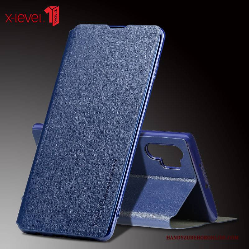 Hülle Samsung Galaxy Note 10+ Taschen Blau Schlank, Case Samsung Galaxy Note 10+ Folio Farbe Handyhüllen
