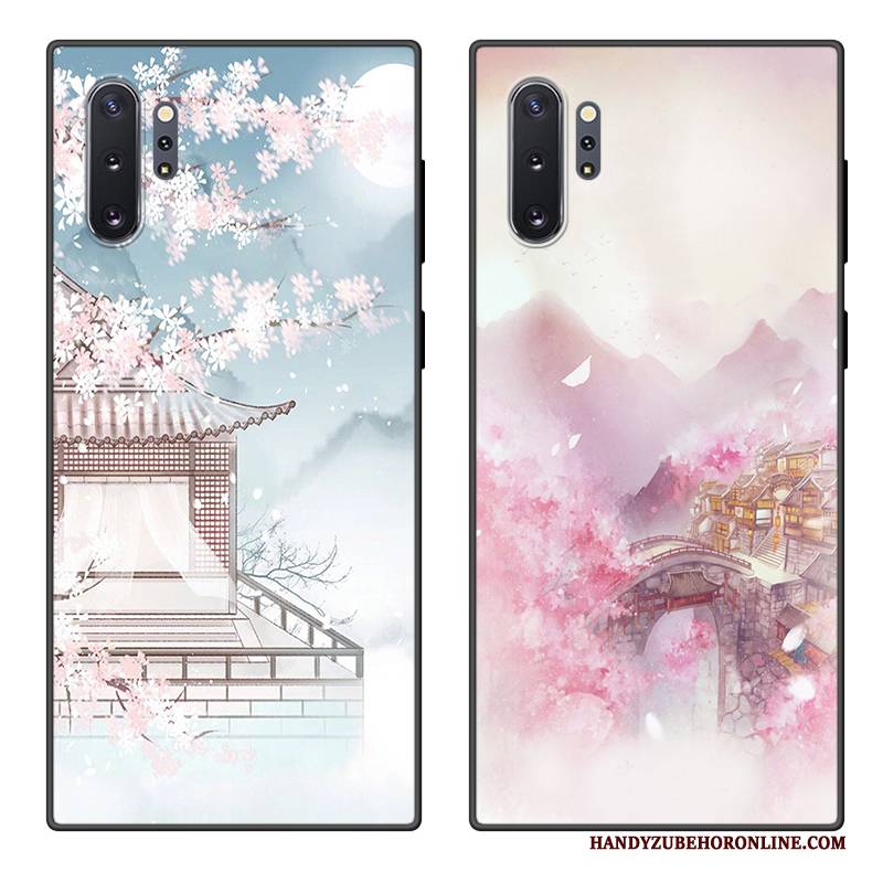 Hülle Samsung Galaxy Note 10+ Taschen Nette Anti-sturz, Case Samsung Galaxy Note 10+ Schutz Blau Angepasst