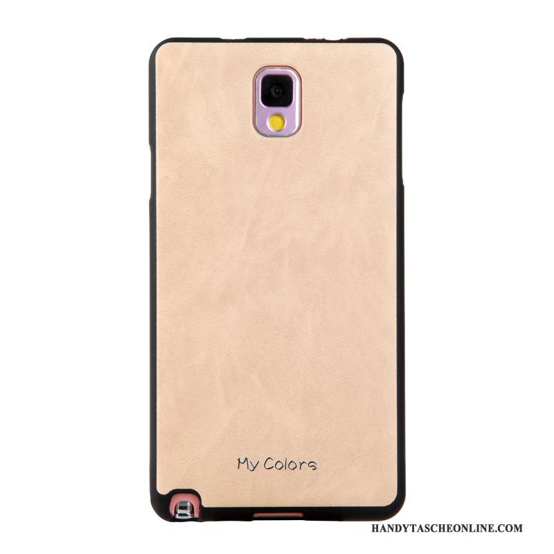 Hülle Samsung Galaxy Note 3 Lederhülle Business Khaki, Case Samsung Galaxy Note 3 Weiche Handyhüllen