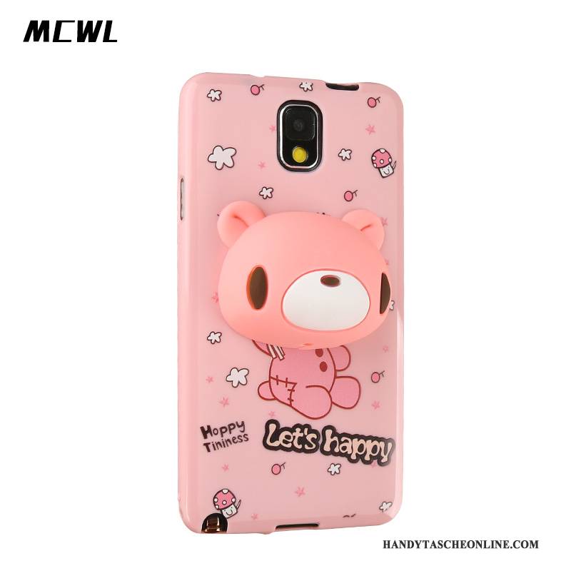 Hülle Samsung Galaxy Note 3 Silikon Handyhüllen Rosa, Case Samsung Galaxy Note 3 Taschen Hängende Verzierungen