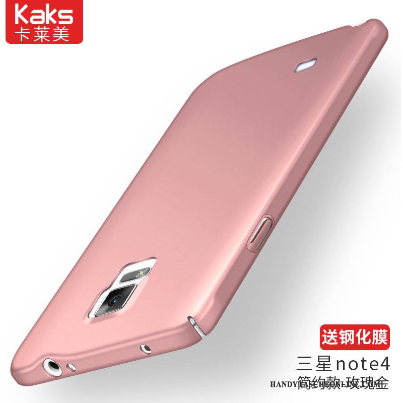 Hülle Samsung Galaxy Note 4 Silikon Handyhüllen Schwer, Case Samsung Galaxy Note 4 Taschen Nubuck Rosa