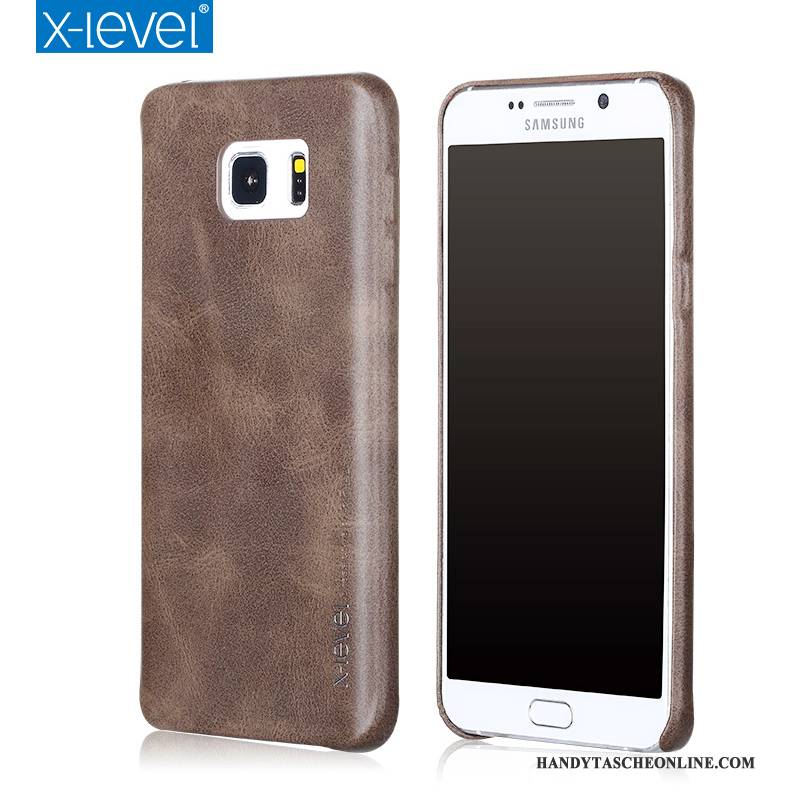 Hülle Samsung Galaxy Note 5 Lederhülle Business Anti-sturz, Case Samsung Galaxy Note 5 Schutz Braun Handyhüllen