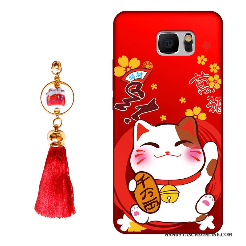 Hülle Samsung Galaxy Note 5 Silikon Persönlichkeit Rot, Case Samsung Galaxy Note 5 Schutz Neu Katzen