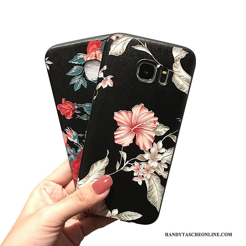 Hülle Samsung Galaxy Note 5 Weiche Nubuck Mini, Case Samsung Galaxy Note 5 Prägung Handyhüllen Schwarz