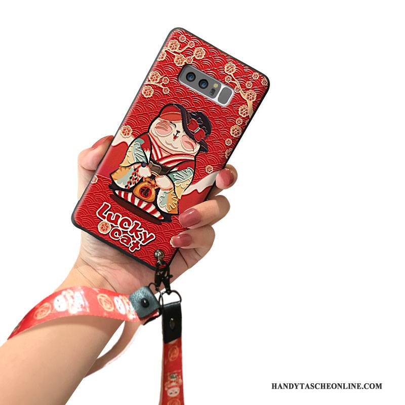 Hülle Samsung Galaxy Note 8 Karikatur Katzen Handyhüllen, Case Samsung Galaxy Note 8 Silikon Nette Kurz
