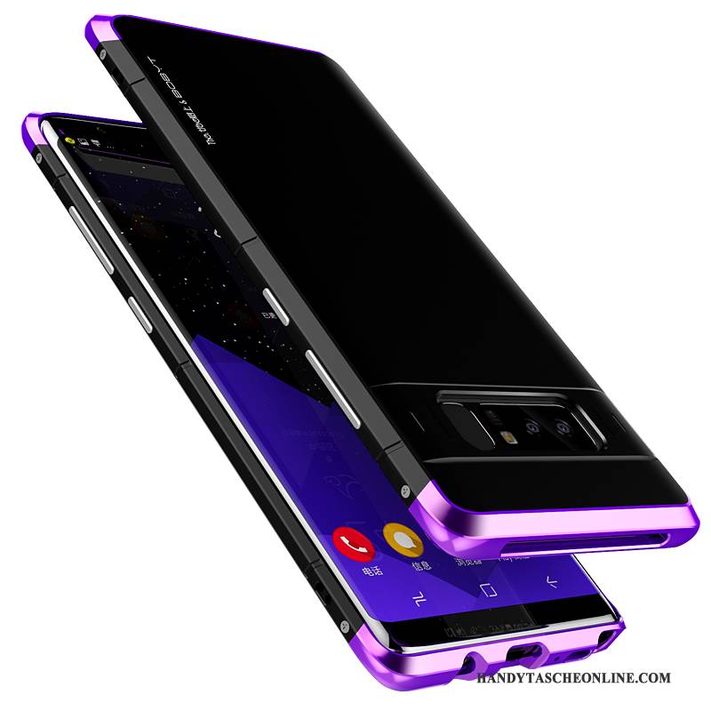 Hülle Samsung Galaxy Note 8 Metall Lila Schlank, Case Samsung Galaxy Note 8 Schutz Trend Anti-sturz