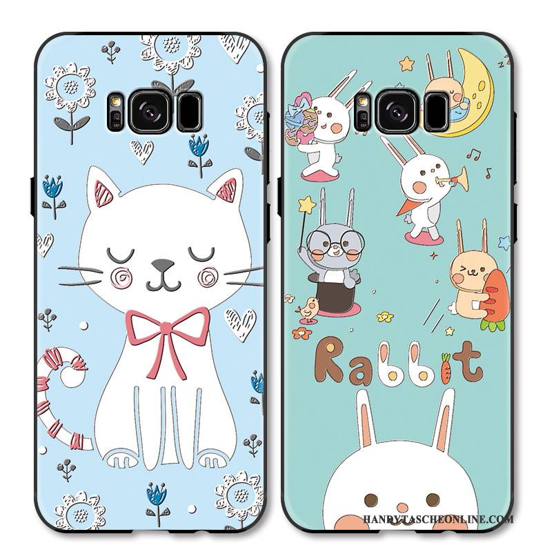 Hülle Samsung Galaxy Note 8 Prägung Handyhüllen Hellblau, Case Samsung Galaxy Note 8 Karikatur Katzen Nette