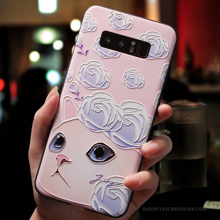Hülle Samsung Galaxy Note 8 Silikon Persönlichkeit Rosa, Case Samsung Galaxy Note 8 Kreativ Schlank Handyhüllen