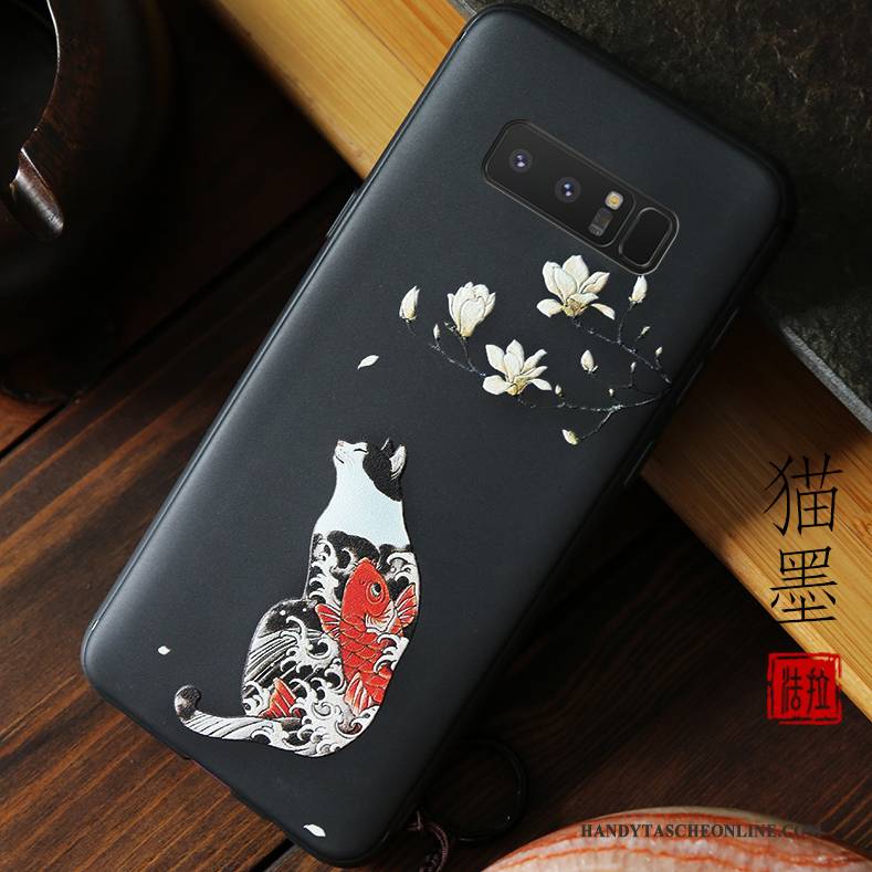 Hülle Samsung Galaxy Note 8 Silikon Persönlichkeit Trend, Case Samsung Galaxy Note 8 Kreativ Schwarz Handyhüllen