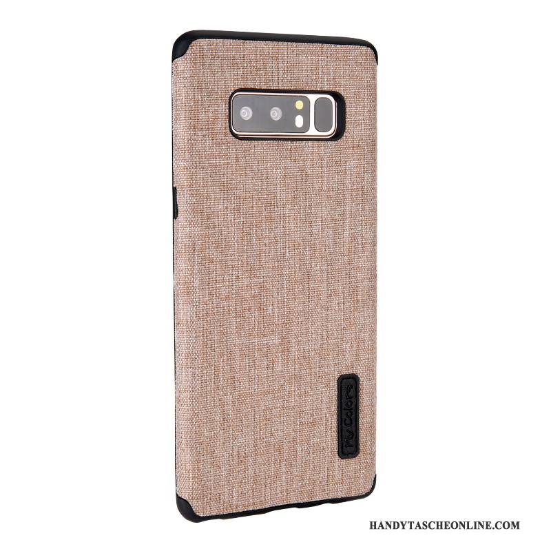 Hülle Samsung Galaxy Note 8 Taschen Khaki Stoff, Case Samsung Galaxy Note 8 Schutz Business Handyhüllen