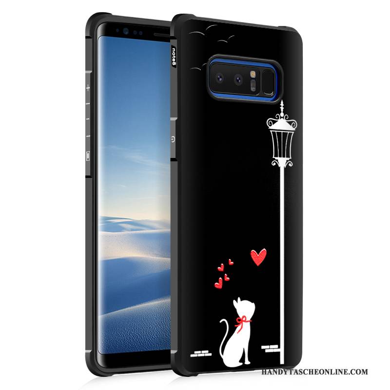 Hülle Samsung Galaxy Note 8 Taschen Persönlichkeit Schwarz, Case Samsung Galaxy Note 8 Weiche Trend Nubuck