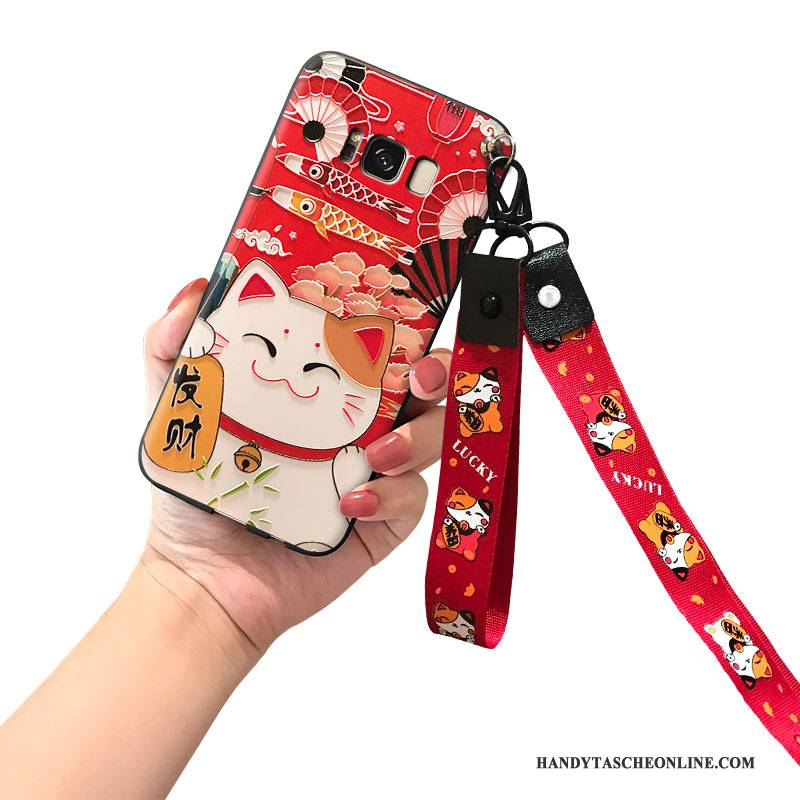 Hülle Samsung Galaxy Note 8 Taschen Reichtum Handyhüllen, Case Samsung Galaxy Note 8 Silikon Rot Hängende Verzierungen