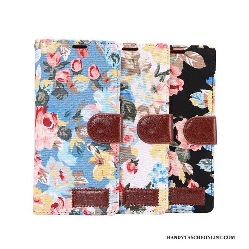 Hülle Samsung Galaxy Note 8 Weiche Blumen Muster, Case Samsung Galaxy Note 8 Lederhülle Stoff