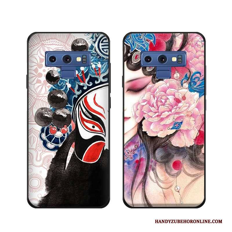Hülle Samsung Galaxy Note 9 Prägung Angepasst Chinesische Art, Case Samsung Galaxy Note 9 Schutz Handyhüllen