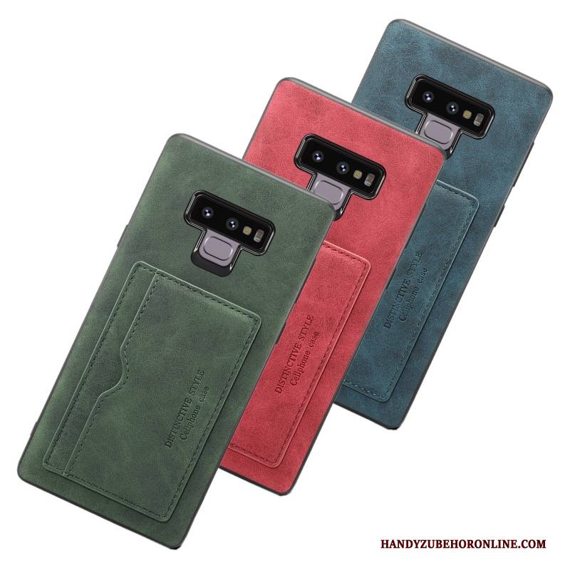 Hülle Samsung Galaxy Note 9 Taschen Karte Grün, Case Samsung Galaxy Note 9 Schutz Anti-sturz Handyhüllen