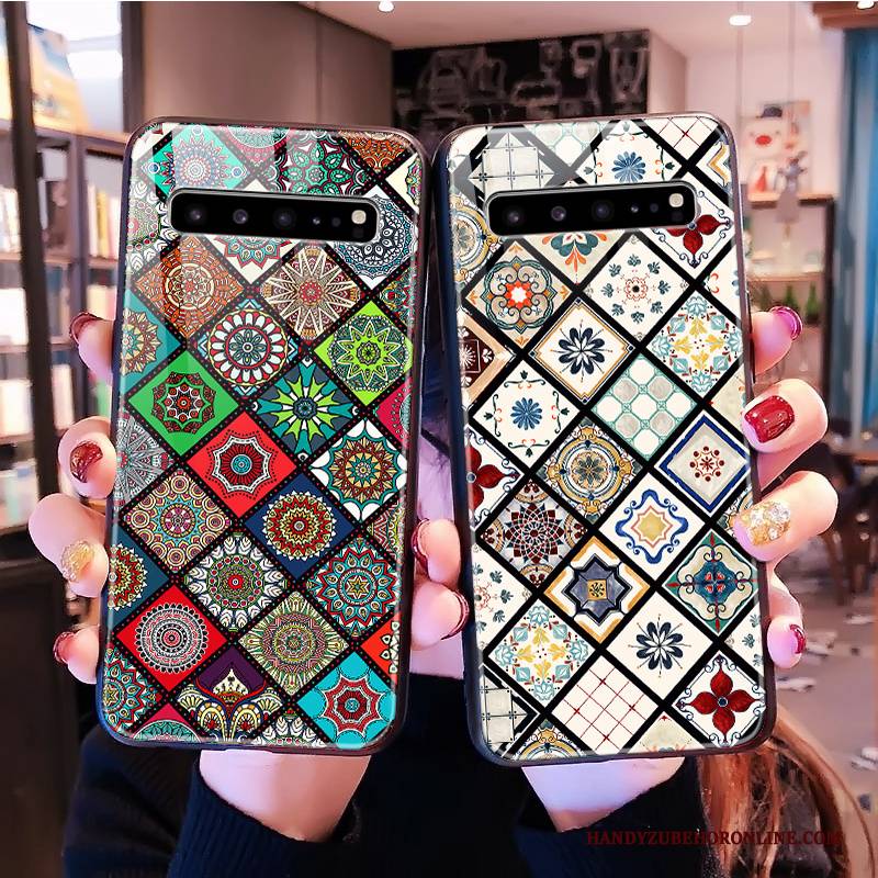 Hülle Samsung Galaxy S10 5g Glas Herz, Case Samsung Galaxy S10 5g Grün Netto Rot