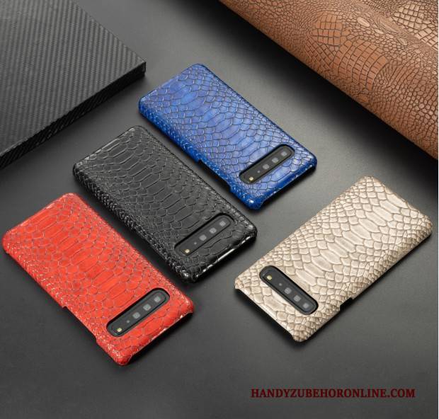 Hülle Samsung Galaxy S10 5g Leder Business Blau, Case Samsung Galaxy S10 5g Schutz Handyhüllen