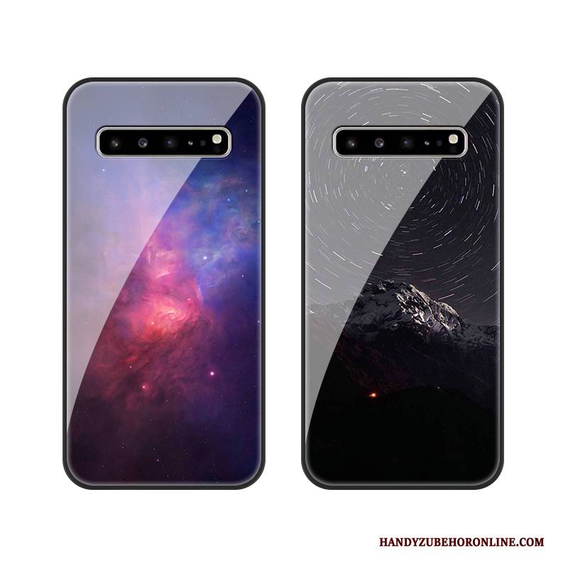 Hülle Samsung Galaxy S10 5g Taschen Handyhüllen Persönlichkeit, Case Samsung Galaxy S10 5g Schutz Dunkelblau Glas