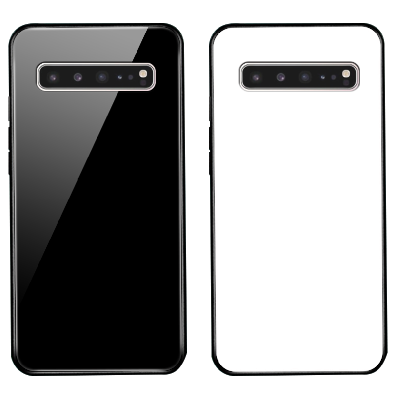 Hülle Samsung Galaxy S10 5g Weiche Einfarbig Glas, Case Samsung Galaxy S10 5g Luxus Handyhüllen Schwarz