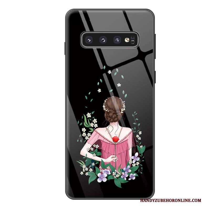 Hülle Samsung Galaxy S10+ Karikatur Schwer Anti-sturz, Case Samsung Galaxy S10+ Mode Glas Persönlichkeit