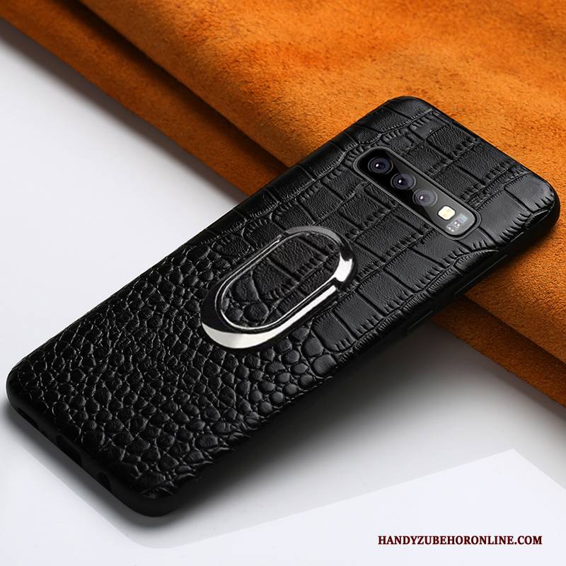 Hülle Samsung Galaxy S10 Leder Trendmarke Angepasst, Case Samsung Galaxy S10 Halterung An Bord Magnetismus