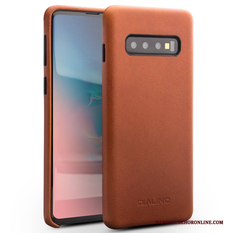 Hülle Samsung Galaxy S10 Lederhülle Einfach Business, Case Samsung Galaxy S10 Leder Handyhüllen Mini