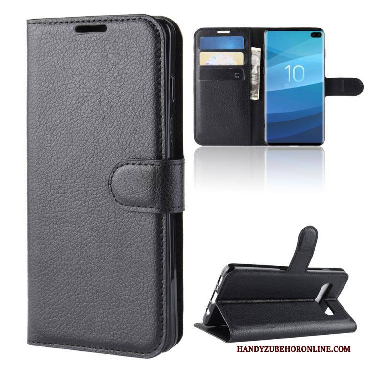 Hülle Samsung Galaxy S10+ Schutz Karte Business, Case Samsung Galaxy S10+ Lederhülle Schwarz Handyhüllen