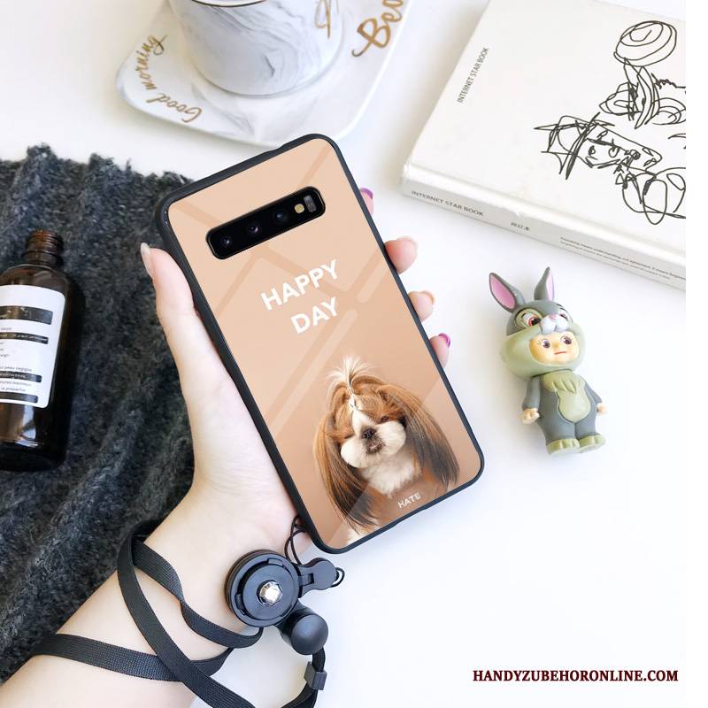 Hülle Samsung Galaxy S10 Schutz Nette Gehärtetes Glas, Case Samsung Galaxy S10 Mode Handyhüllen Trend