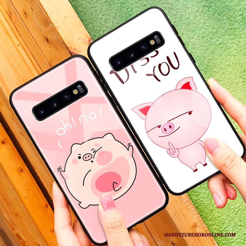Hülle Samsung Galaxy S10 Schutz Trend Gehärtetes Glas, Case Samsung Galaxy S10 Weiche Anti-sturz Persönlichkeit