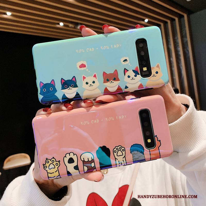 Hülle Samsung Galaxy S10 Weiche Liebhaber Handyhüllen, Case Samsung Galaxy S10 Silikon Katzen Pulver