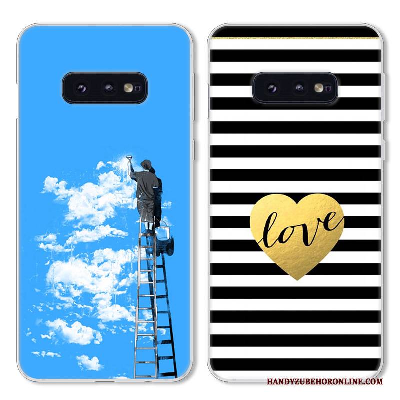 Hülle Samsung Galaxy S10e Weiche Weiß Handyhüllen, Case Samsung Galaxy S10e Silikon Blau Anti-sturz