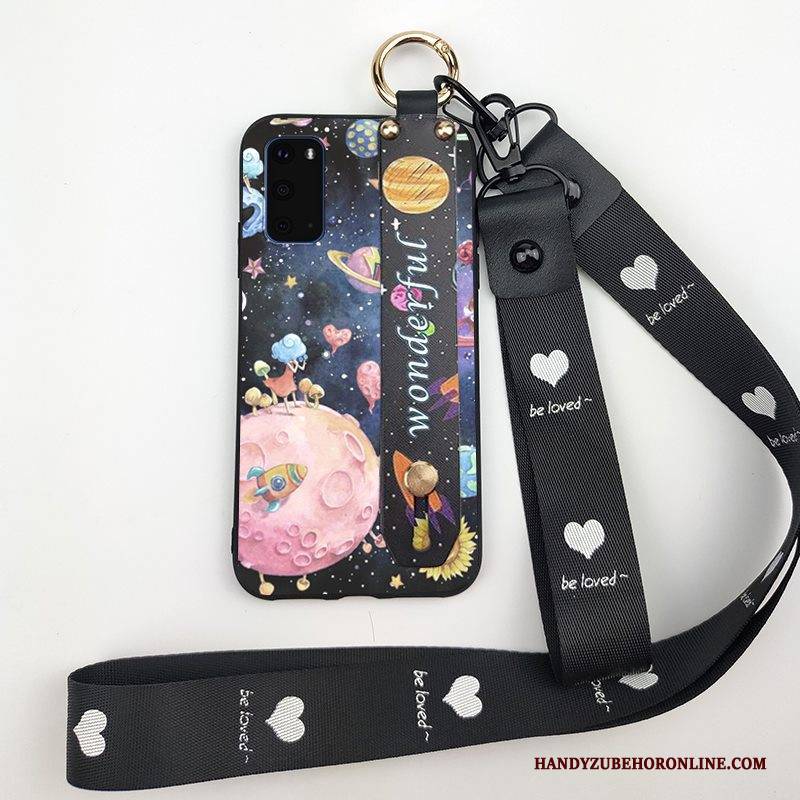 Hülle Samsung Galaxy S20 Karikatur Handyhüllen Schwarz, Case Samsung Galaxy S20 Kreativ Hängende Verzierungen Trendmarke