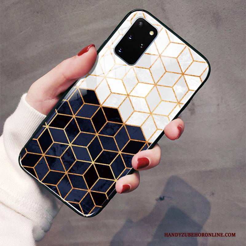 Hülle Samsung Galaxy S20+ Kreativ Glas Anti-sturz, Case Samsung Galaxy S20+ Mode Schwarz Spiegel