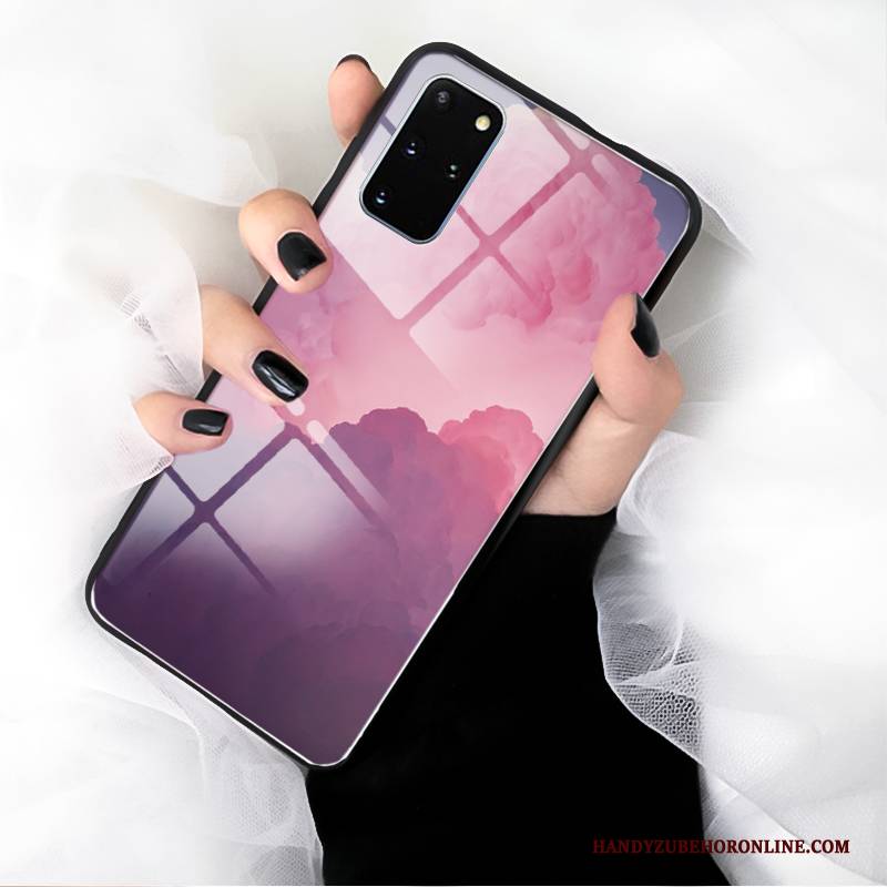 Hülle Samsung Galaxy S20+ Mode Handyhüllen Glas, Case Samsung Galaxy S20+ Kreativ Hängende Verzierungen Rosa