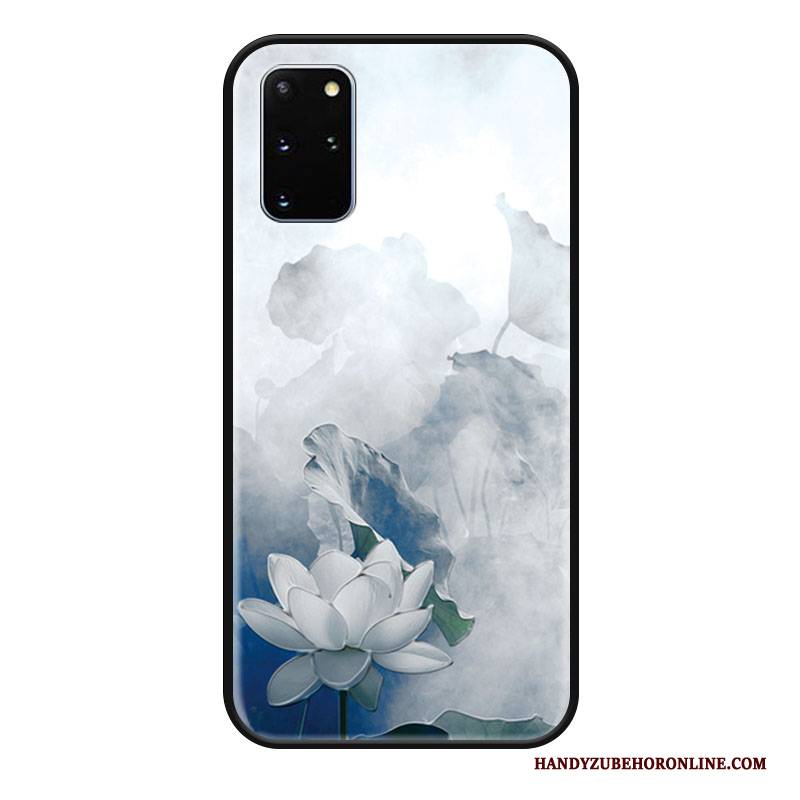 Hülle Samsung Galaxy S20+ Silikon Handyhüllen Einfach, Case Samsung Galaxy S20+ Prägung Weiß Anti-sturz