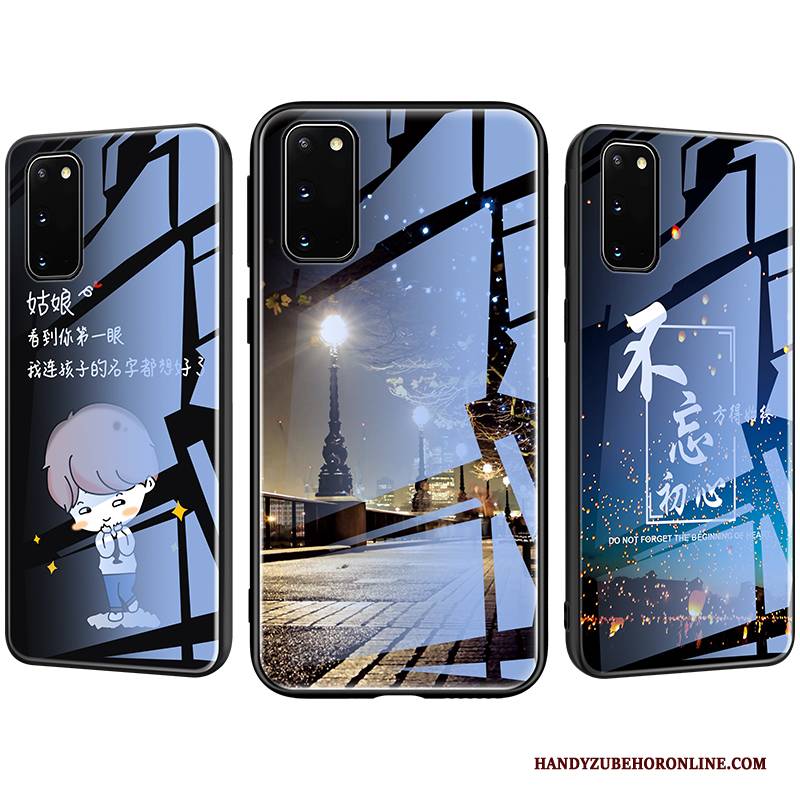 Hülle Samsung Galaxy S20 Taschen Handyhüllen Einfach, Case Samsung Galaxy S20 Leuchtende Schwarz