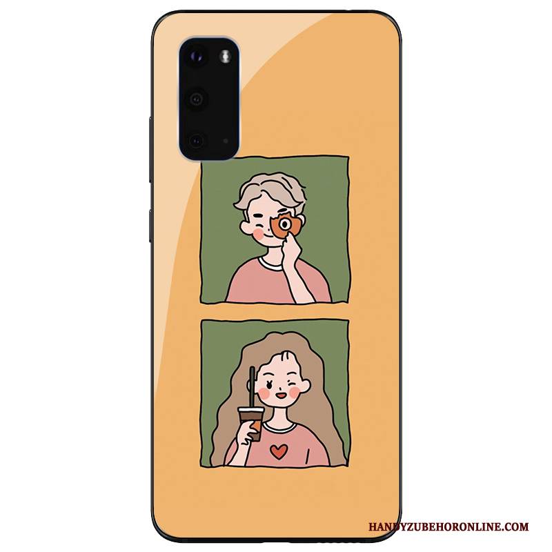 Hülle Samsung Galaxy S20 Taschen Persönlichkeit Gelb, Case Samsung Galaxy S20 Schutz Handyhüllen Glas