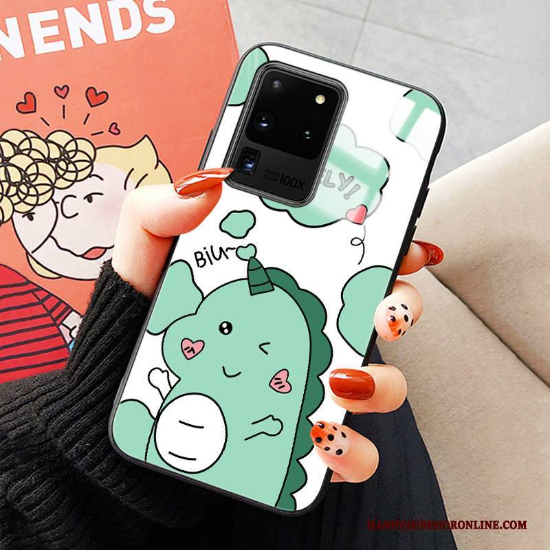 Hülle Samsung Galaxy S20 Ultra Silikon Glas Handyhüllen, Case Samsung Galaxy S20 Ultra Weiche Grün Anti-sturz
