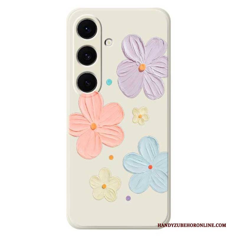 Hülle Samsung Galaxy S25 Fe Handyhülle Silikon Mit Pastellfarbener Blume