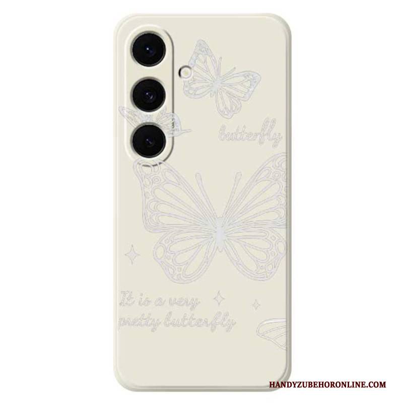 Hülle Samsung Galaxy S25 Fe Silikon Mit Weißem Schmetterling