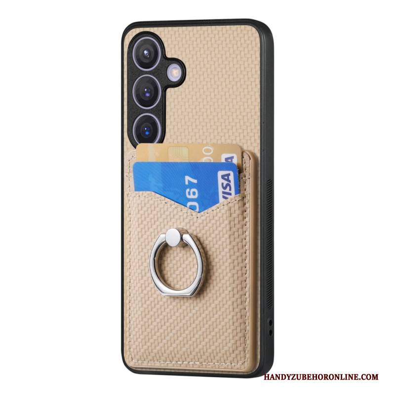 Hülle Samsung Galaxy S25 Plus 5g Handyhülle Kartenhalter & Ringhalter Aus Kohlefaser