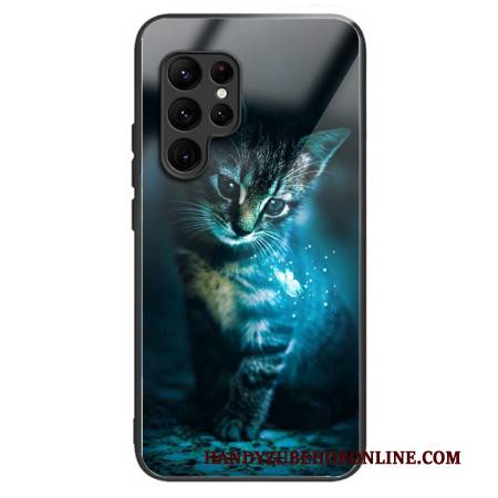 Hülle Samsung Galaxy S25 Ultra 5g Handyhülle Gehärtetes Glas Katze