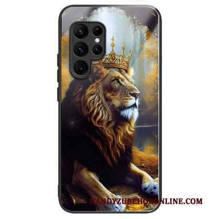 Hülle Samsung Galaxy S25 Ultra 5g Handyhülle Goldener Löwe Aus Gehärtetem Glas